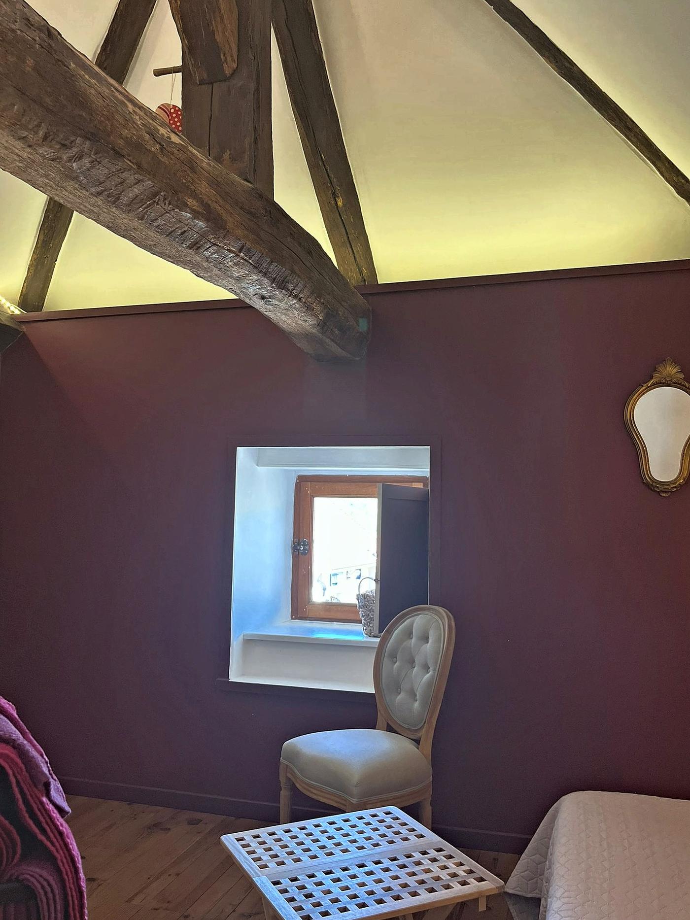 The window in Le Colombier and its sitting area